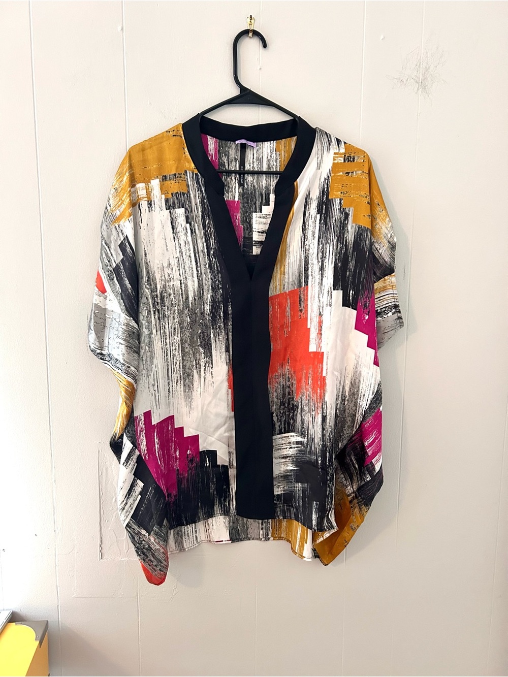 Kay Celine Abstract Dolman Poncho Top Medium